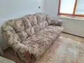 Разтегателен диван, 2 фотьойла и 2 табуретки, снимка 1