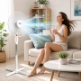 Промо 1+1 Стоящ вентилатор Perfect FM-3211 16" 40W – 2 вентилатора на цената на 1 | 3 скорости и рег, снимка 3