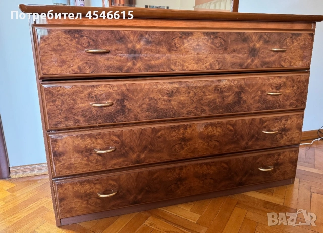 Винтидж немски гардероб, скрин+огледало, снимка 3 - Гардероби - 54306028