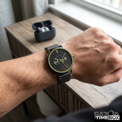 Watx and Colors Chronograph Black/Yellow + Earbuds, снимка 4 - Мъжки - 55357650