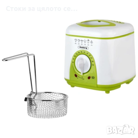 Фритюрник мини Rosberg 1л, 950W, 80-190 C, снимка 3 - Фритюрници - 55218328