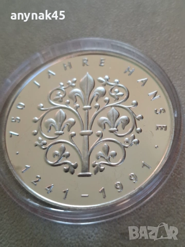Сребро 0.999 медал 1991г., снимка 4 - Нумизматика и бонистика - 54632988