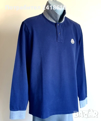 Moncler Pique Cotton Slim Fit Mens Size 2XL ОРИГИНАЛ Мъжка блуза!, снимка 2 - Блузи - 54730577