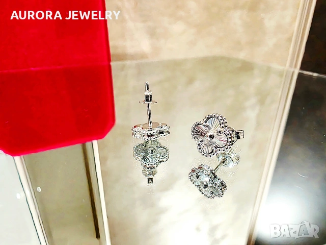 Van Cleef & Arpels VCA Silver Clear Sweet Alhambra Дамски Обеци, снимка 2 - Обеци - 54422509