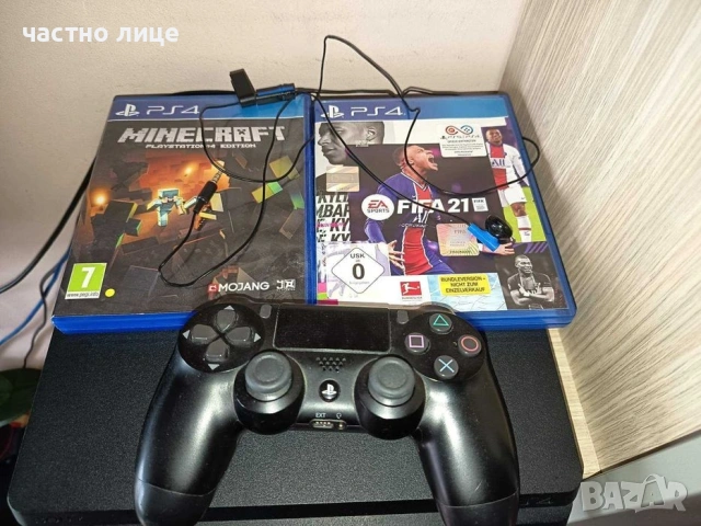 PS4 Slim + Джойстик + FIFA 21 + Minecraft, снимка 3 - PlayStation конзоли - 54749322