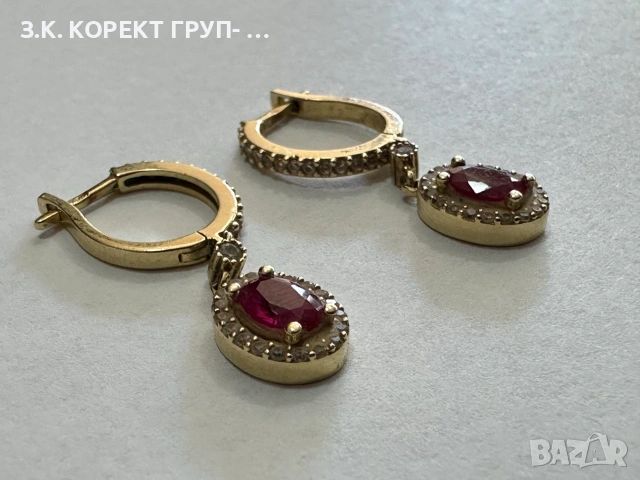 Златни дамски обеци 14K – 3,74гр, снимка 5 - Обеци - 55101530