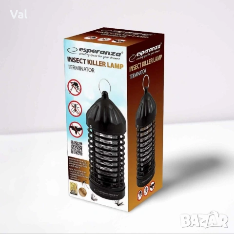 Лампа против насекоми UV Esperanza Terminator II, 2W 2 години гаранция, снимка 7 - Други стоки за дома - 54786191