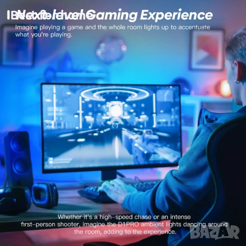 D1 PRO Комплект за подсветка с LED осветление в реално време за телевизор с размер 32-120 инча, снимка 4 - Лампиони - 54542057