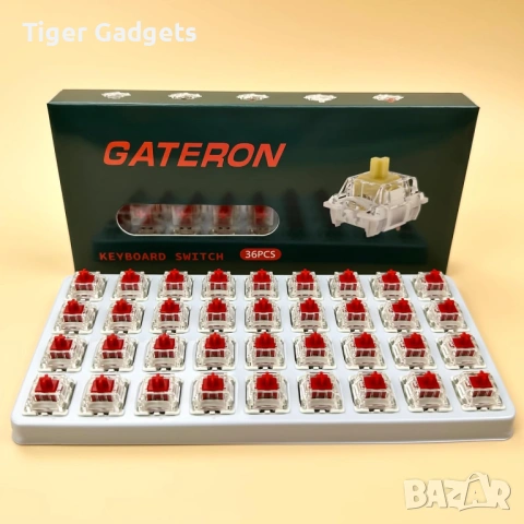 Zjmehty Gateron G Pro 3.0 Red Switches – механични суичове за клавиатура, 3-Pin, 45gf (36 броя)