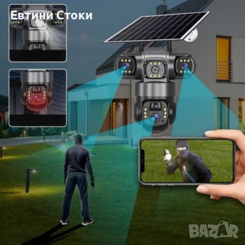 Соларна 4G камера с 4 обектива и SIM карта Lylu, снимка 7 - Камери - 54747939