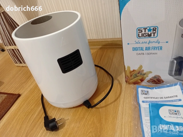 Фритюрник без мазнина Star-Light Air fryer DAFB-1509WH 900W 1.5 л Control Digital LED дисплей, снимка 4 - Съдове за готвене - 55072070