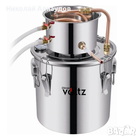 Казан за ракия Oliver Voltz OV51214A30, 30 л, 35x35 см, Медна охладителна тръба