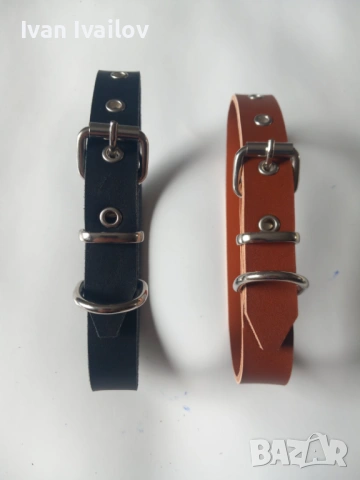 Кожени каишки за куче 45см – 2 цвята, естествена кожа, ширина 2см