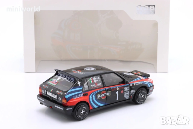 Lancia Delta HF INTEGRALE n.1 Tribute to BIASON Rallye Monte Carlo 1990 - мащаб 1:18 Solido кутия, снимка 6 - Колекции - 54708631