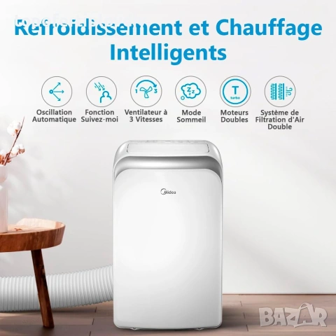 Преносим климатик мобилен MIDEA 12000 BTU,Гаранция и БЕЗПЛАТНА доставка до офис на ЕКОНТ, снимка 3 - Климатици - 55097105