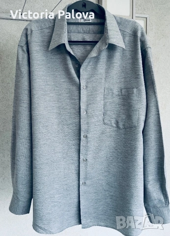 Белгийска мъжка риза Alfa Shirts, Glacier Gray, немачкаема материя - XL/XXL, снимка 5 - Ризи - 54528008