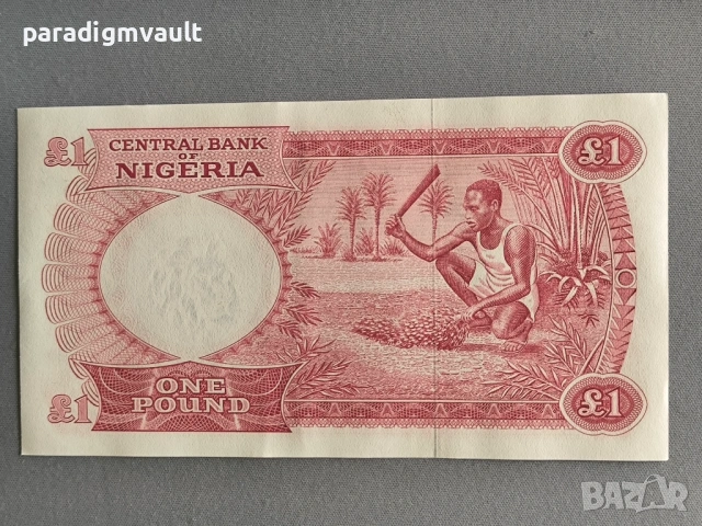 Банкнота - Нигерия - 1 паунд UNC | 1967г., снимка 2 - Нумизматика и бонистика - 54806604