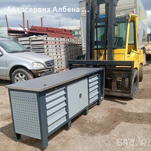 Метална работна маса за автосервиз - Инструментален шкаф, Работна маса за автосервиз