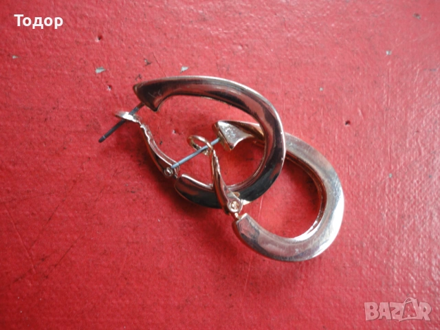 Позлатени обеци обици с камъни 2 , снимка 2 - Обеци - 54088801