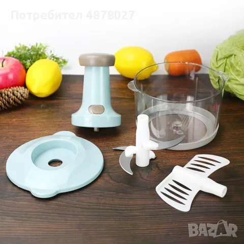 Кухненски робот, чопър с три остриета и ръчно предпазно заключване, 1,5 л. Този кухненски робот е об, снимка 7 - Чопъри и пасатори - 55545101