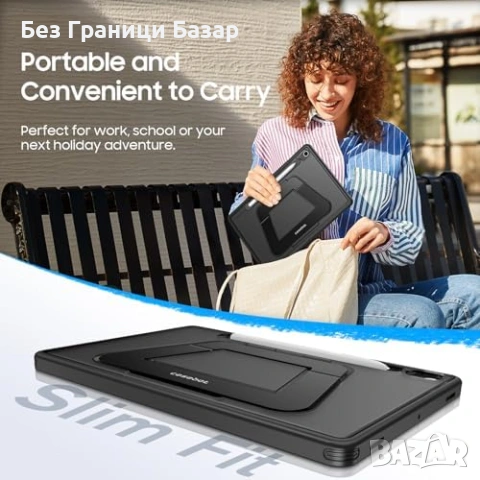 Нов Удароустойчив калъф кейс за таблет Samsung Galaxy Tab S10 FE S9 FE Tab S9 стойка S Pen държач, снимка 6 - Калъфи, кейсове - 54718166