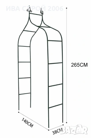 Комплект 3 бр. градински арки за цветя | Метална пергола 240 см | PraktiHome, снимка 5 - Градински мебели, декорация  - 54192523