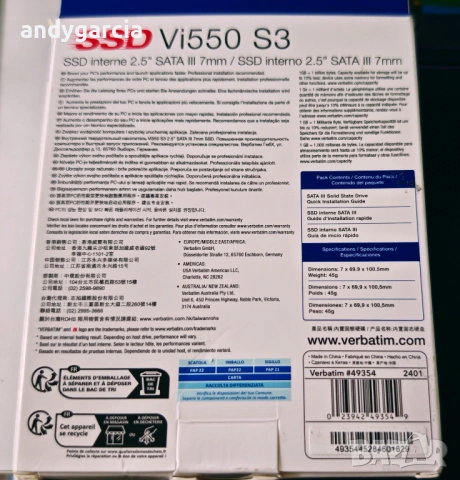  2TB SSD Verbatim Vi550 S3 2000gb 2.5 SATA 6Gb/s скорост четене/запис 550/500 MB/s 2tb 2ТБ 2тб, снимка 4 - Твърди дискове - 54542225
