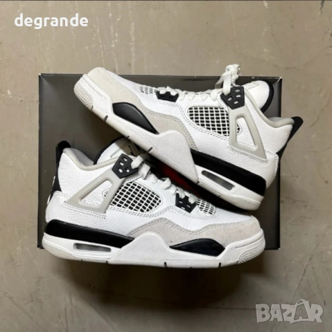 👟Nike Air Jordan 4 White Black 36 37 39 45 46 , снимка 2 - Маратонки - 54749010