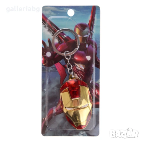 Метален ключодържател маска в стил Iron Man / Железния човек 3.5x6 см