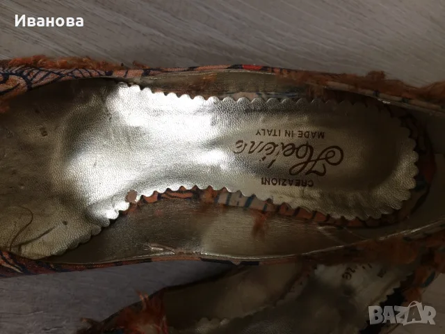 Интересни,цветни "рошави" обувки., снимка 4 - Дамски обувки на ток - 55500035
