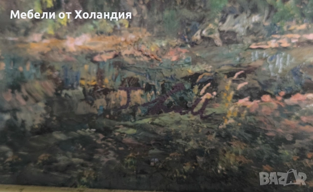 Голям белгийски маслен пейзаж, снимка 4 - Картини - 54466799