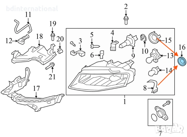 Kaпачка за фар, Audi A4 B8, TT 8J,, снимка 2 - Части - 55058128