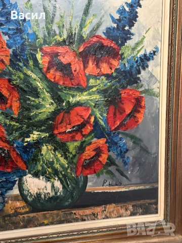 Картина масло с цветя , снимка 6 - Картини - 54230340