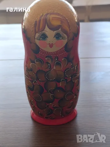 Ръчно рисувана руска матрьошка – комплект от 7 дървени кукли, снимка 6 - Антикварни и старинни предмети - 55393404