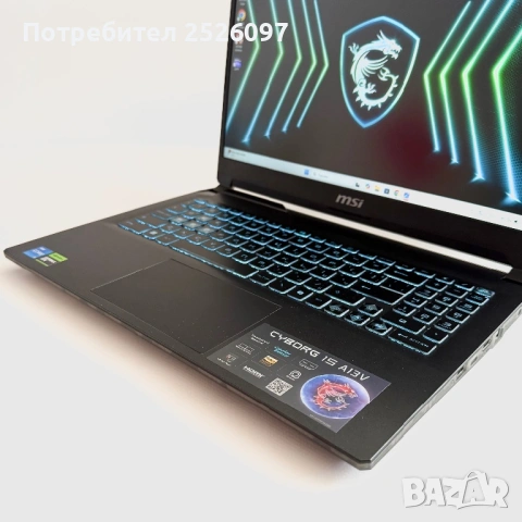 MSI Cyborg 15/144Hz/i5-13420H/RTX 4060/16GB 5200Hz/512GB NVMe, снимка 8 - Лаптопи за игри - 54166642