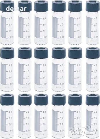 Комплект лабораторни флакони HPLC 4 мл с капачки (100 бр.)