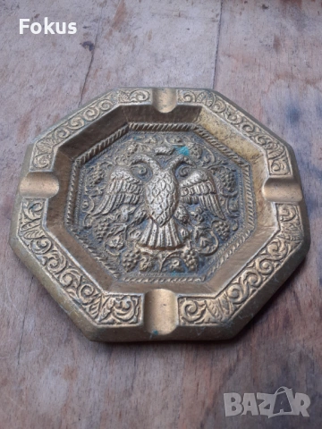 Пепелник бронз двуглав орел, снимка 2 - Антикварни и старинни предмети - 54257486