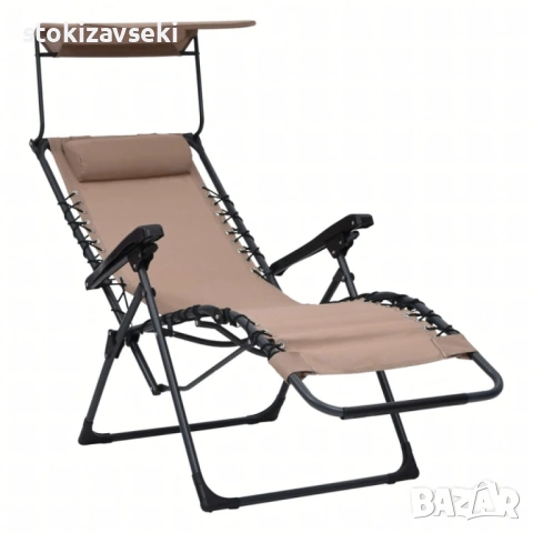 Комплект за релаксация на открито: 2 сгъваеми шезлонга с нулева гравитация CHAIR3 и стилна масичка , снимка 7 - Градински мебели, декорация  - 54114018