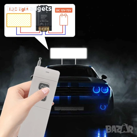 Cerhot YL01A-220 безжично реле с 2 дистанционни 12V-72V 30A 3000м, снимка 2 - Друга електроника - 54143317