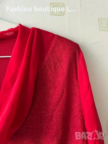 Нова с етикета червена блуза с блестящи камъчета ❤️ Налични размери M , L , XL ❤️, снимка 3 - Блузи с дълъг ръкав и пуловери - 54621799