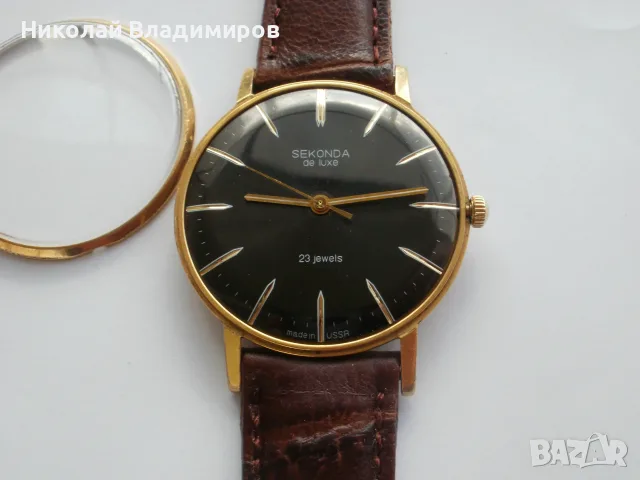 Sekonda de luxe Poljot Полет де лукс мъжки руски ръчен часовник, снимка 3 - Мъжки - 55563157