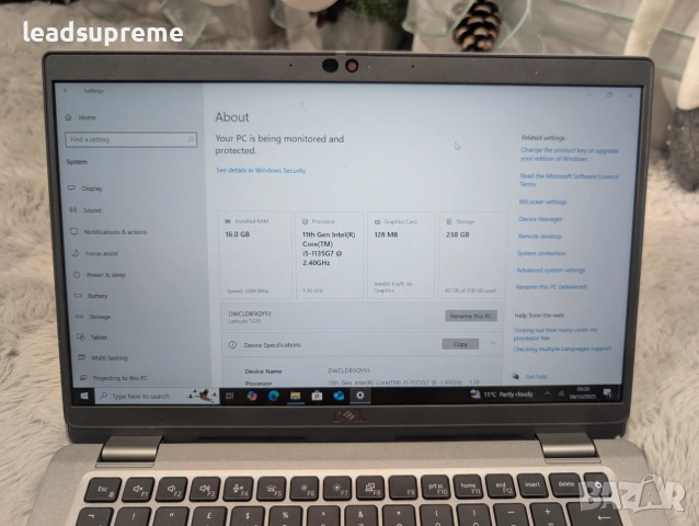 Dell latitude 5320 i5 11gen 16ram 256gb 13.3" IPS Full HD 1920x1080, снимка 3 - Лаптопи за работа - 55282125