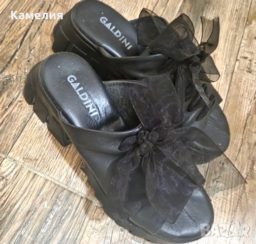Чехли Galdini естествена кожа, снимка 3 - Чехли - 55184271