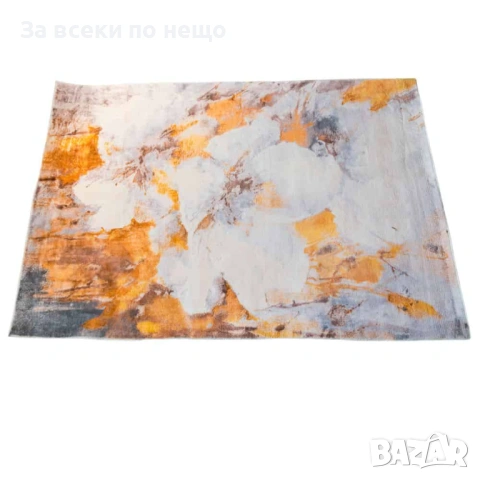 Модерен полиестерен килим Оранжево-бяло – 120×180 / 160×230 см Код P2131, снимка 2 - Килими - 54159414