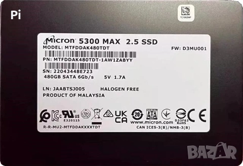 Micron 5300 MAX, Dell 480GB SATA 2.5-инчов SSD диск от корпоративен клас