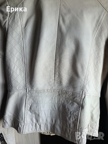 Бяло кожено яке естествена кожа , снимка 6 - Якета - 54332902