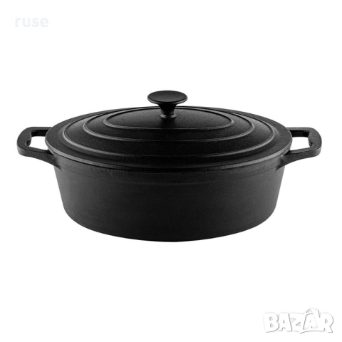 НОВИ! Чугунен съд с капак овална тенджера бретер 5.1 л