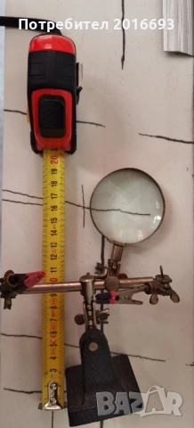 Стара лупа с държачи и щипки с чупещи се рамена., снимка 3 - Друга електроника - 54158668