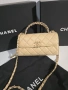 Chanel Mini Kelly 25S Дамска Бежова Чанта От Телешка Cavier Кожа Код Brand Luxury Fashion35, снимка 6