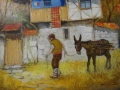СТАНИСЛАВ ПЕТЕВ картина "Есен на село" масло подпис 1998 г, снимка 5